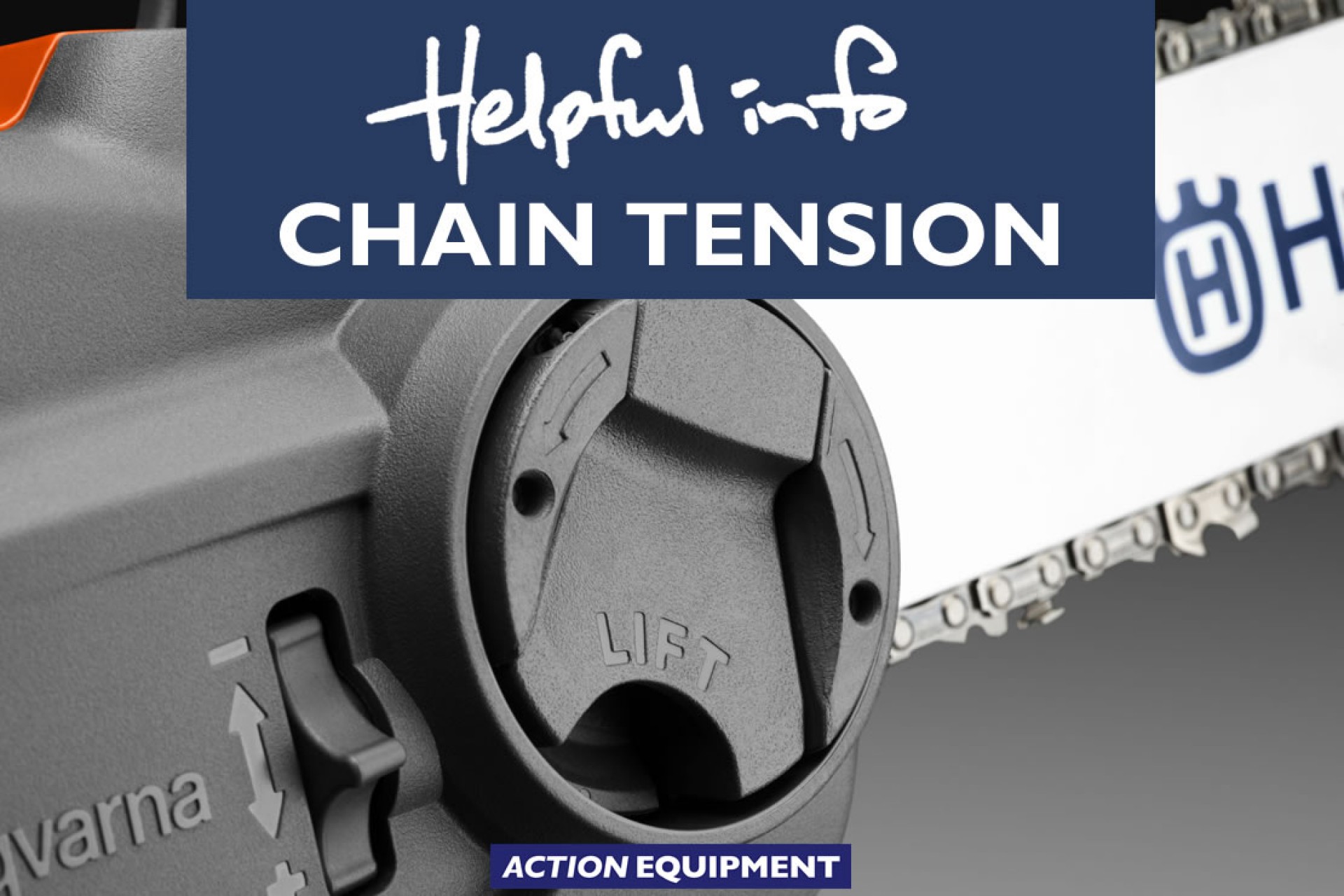 Tensioning a chainsaw chain